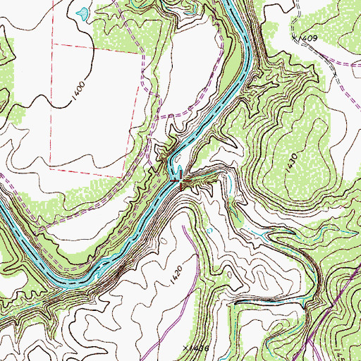 Topographic Map of Bluff Creek, TX