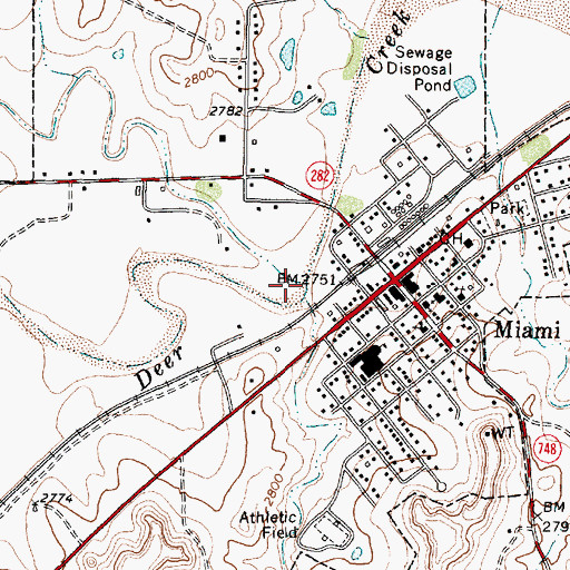 Topographic Map of Bluff Creek, TX