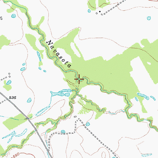 Topographic Map of Board Creek, TX