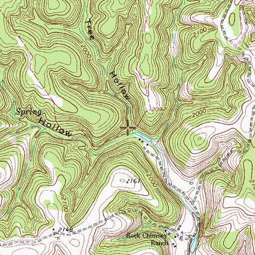 Topographic Map of Board Tree Hollow, TX