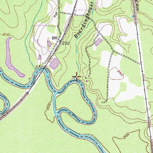 Topographic Map of Boardinghouse Creek, TX