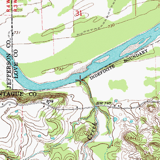 Topographic Map of Boardtree Creek, TX