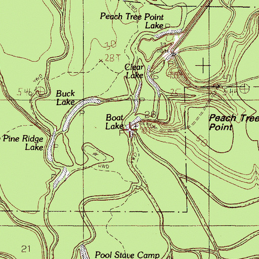 Topographic Map of Boat Lake, TX