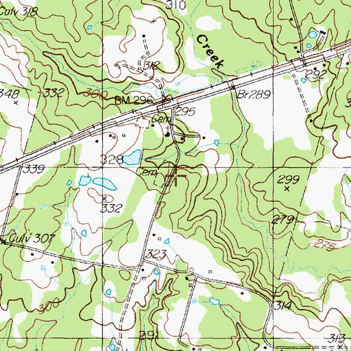 Topographic Map of Bobo Cemetery, TX