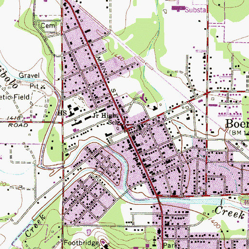 Topographic Map of Boerne, TX