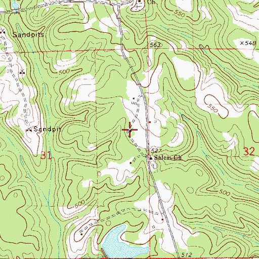 Topographic Map of New Hope Church, AL