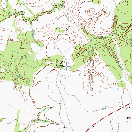 Topographic Map of Bogg Cemetery, TX