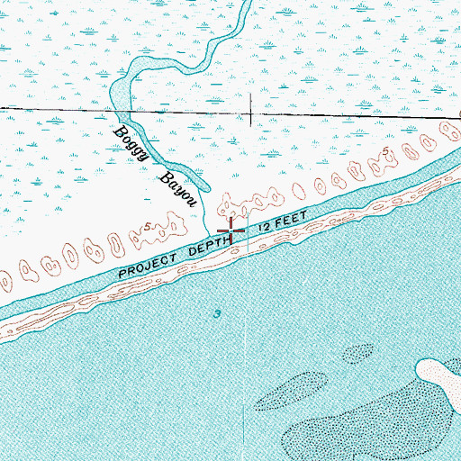 Topographic Map of Boggy Bayou, TX