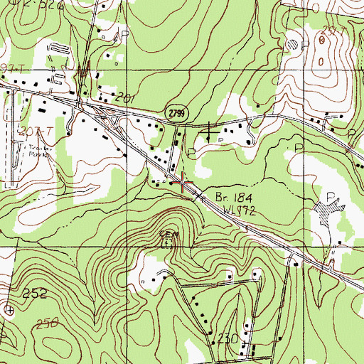 Topographic Map of Boggy Branch, TX