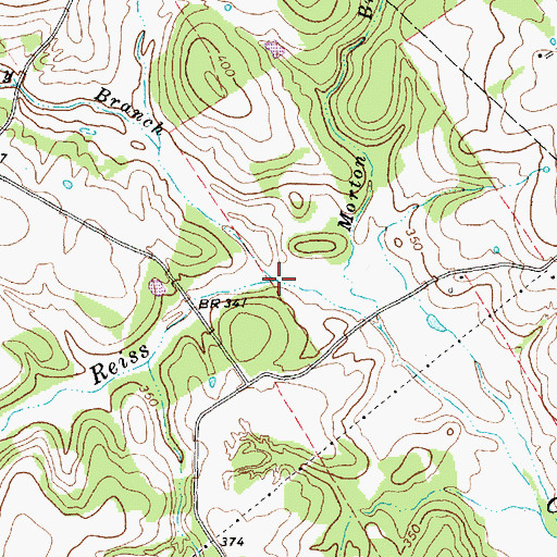 Topographic Map of Boggy Branch, TX