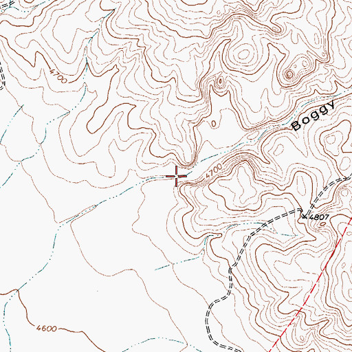 Topographic Map of Boggy Canyon, TX