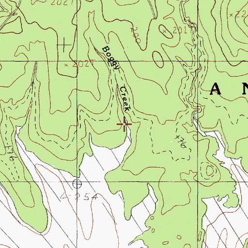 Topographic Map of Boggy Creek, TX