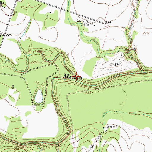 Topographic Map of Boggy Creek, TX