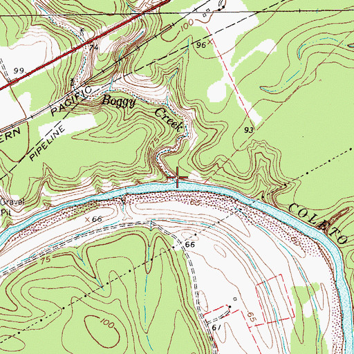 Topographic Map of Boggy Creek, TX
