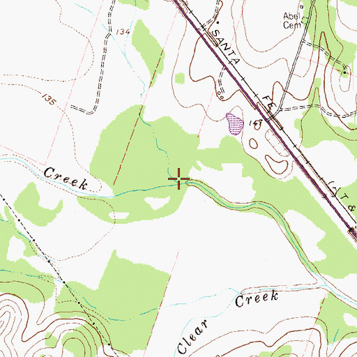 Topographic Map of Boggy Creek, TX