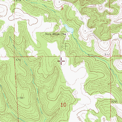 Topographic Map of New Hope School (historical), AL