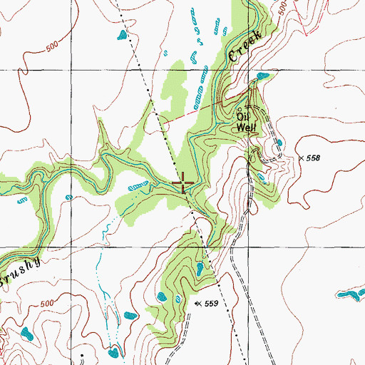 Topographic Map of Boggy Creek, TX