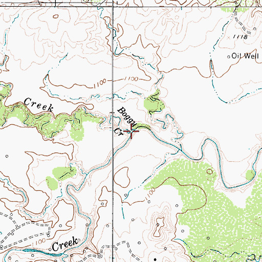 Topographic Map of Boggy Creek, TX