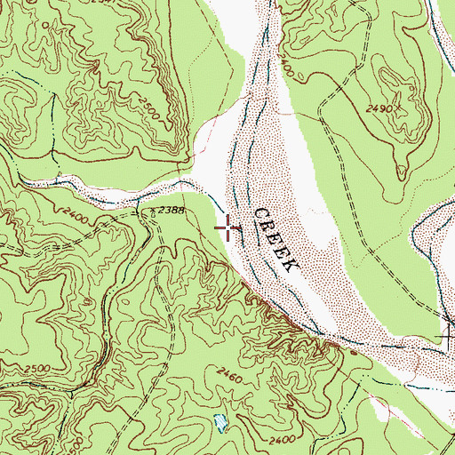Topographic Map of Boggy Creek, TX