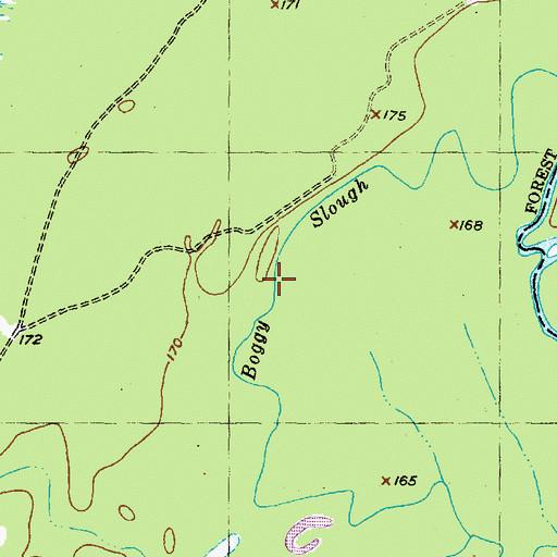 Topographic Map of Boggy Slough, TX