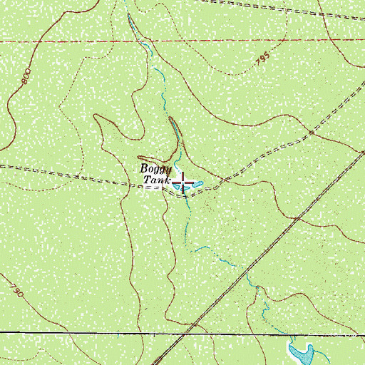 Topographic Map of Boggy Tank, TX