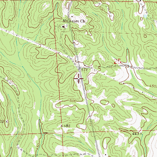 Topographic Map of Oliver Junior High School, AL