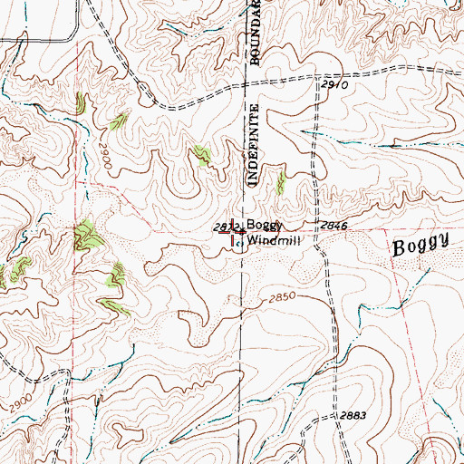 Topographic Map of Boggy Windmill, TX