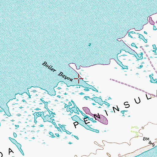 Topographic Map of Boiler Bayou, TX