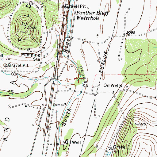 Topographic Map of Bois D'Arc Draw, TX