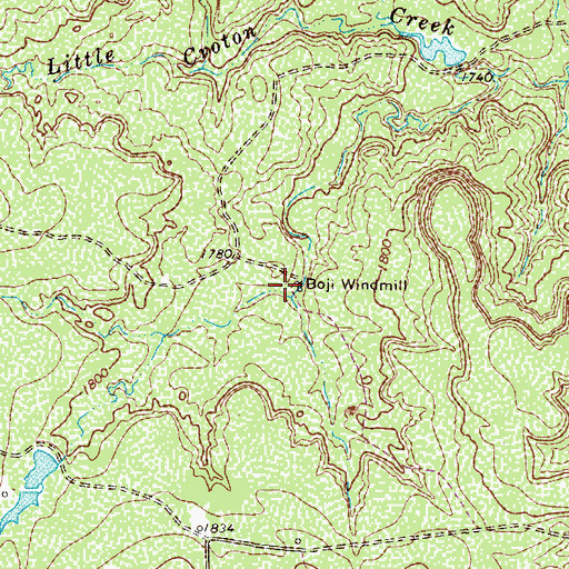 Topographic Map of Boji Windmill, TX