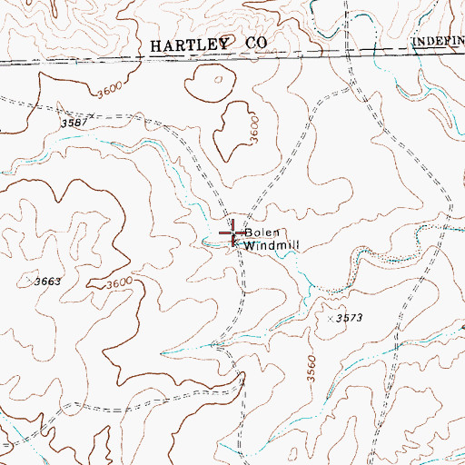 Topographic Map of Bolen Windmill, TX