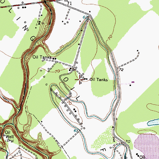 Topographic Map of Boling Oil Field, TX