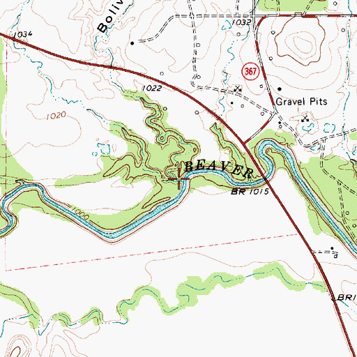 Topographic Map of Bolivar Hollow, TX
