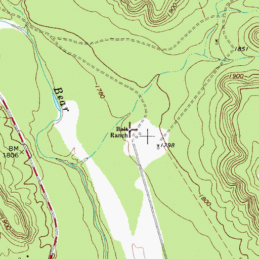 Topographic Map of Bolt Ranch, TX