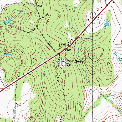 Topographic Map of Bonaldo Cemetery, TX