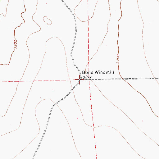 Topographic Map of Bond Windmill, TX