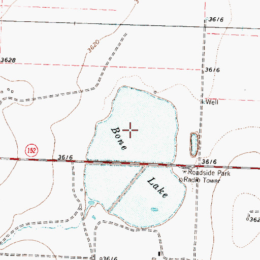 Topographic Map of Bone Lake, TX
