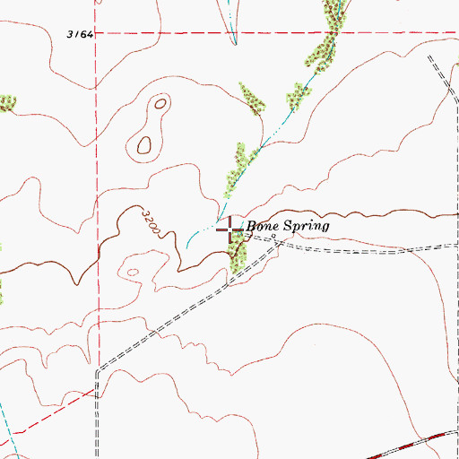 Topographic Map of Bone Spring, TX
