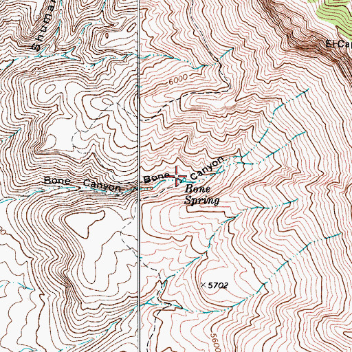 Topographic Map of Bone Spring, TX