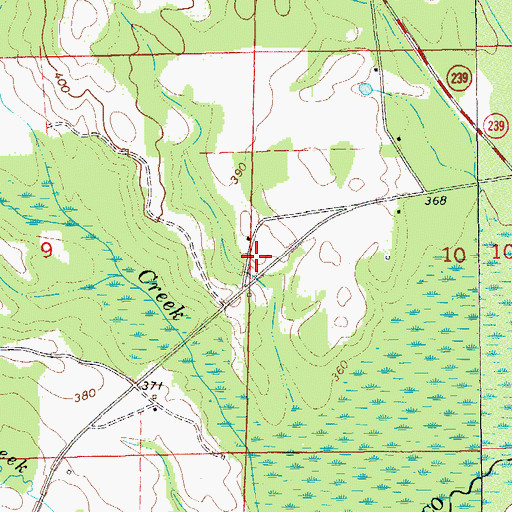 Topographic Map of Powells Church (historical), AL