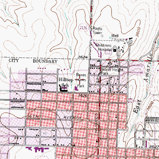 Topographic Map of Bones Hooks Park, TX