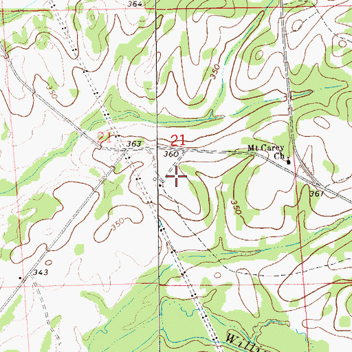 Topographic Map of Rainers Gin (historical), AL