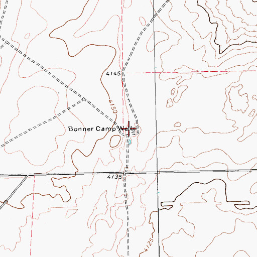 Topographic Map of Bonner Camp Well, TX