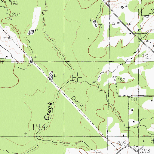 Topographic Map of Booker Branch, TX