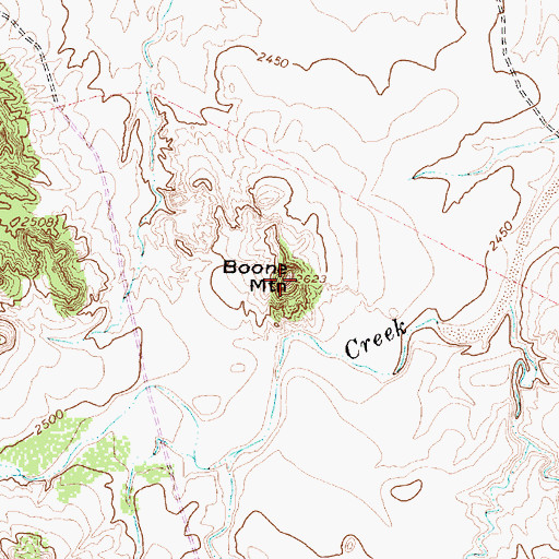 Topographic Map of Boone Mountain, TX