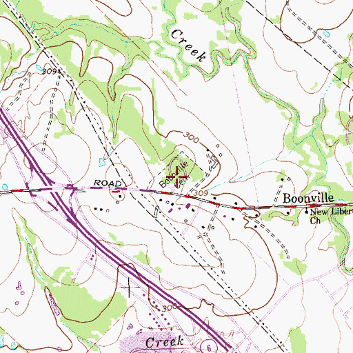 Topographic Map of Boonville Cemetery, TX