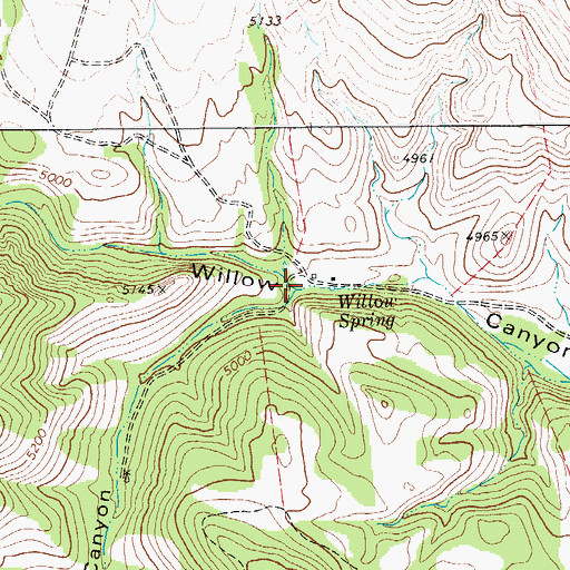 Topographic Map of Bootlegger Canyon, TX