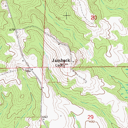Topographic Map of Rogers Cemetery, AL