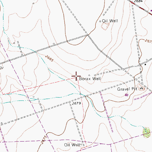 Topographic Map of Borax Well, TX