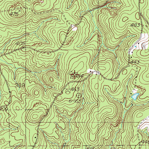 Topographic Map of Borders Cemetery, TX